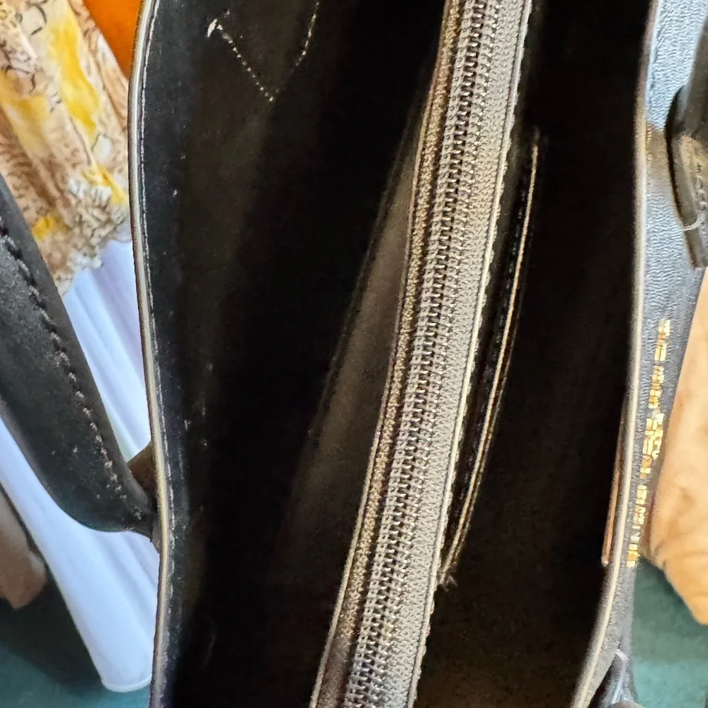 Michael Kors Black Satchel with Gold-Tone Accents (Retail 358.00) - Picture 7 of 8